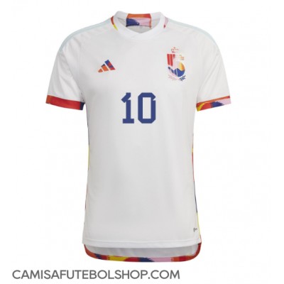 Camisa de time de futebol Bélgica Eden Hazard #10 Replicas 2º Equipamento Mundo 2022 Manga Curta